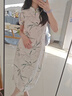 素織錦旗袍高級感2025中國風小個子連衣裙女士夏季可穿高端新中式改良版 新中式印花開叉旗袍【杏色】 M 推薦體重（80-100斤） 曬單實拍圖