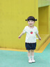 幼歌（YOUGE）夏季親膚透氣水果短袖T恤寬松卡通褲子時(shí)尚寶寶套裝 米白 上衣 100 cm 曬單實(shí)拍圖