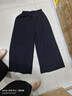 皮爾卡丹（pierre cardin）23年新款新款真絲女褲白色闊腿桑蠶絲九分休閑褲直筒雙層裙褲 黑色 3XL 145-160斤 曬單實拍圖