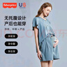 費(fèi)雪（Fisher-Price）費(fèi)雪孕婦裝夏裝2025新款韓版T恤夏季孕媽媽上衣短褲牛仔兩件套裝 淺藍(lán)色套裝【短袖+短褲】 L 曬單實(shí)拍圖