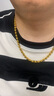 展緣黃金項(xiàng)鏈男女同款金包銀圓珠鏈999金佛珠金鏈子 6毫米圓珠鏈 約40g 曬單實(shí)拍圖