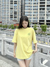 MMLG 87mm 7A抗菌 短袖T恤女夏季新款圓領(lǐng)純棉韓系寬松情侶半截袖 米杏色 S 曬單實(shí)拍圖