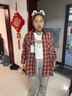 森馬（Semir）[商場同款]長袖襯衫女中長款oversize春2025格紋上衣101125105007 曬單實拍圖
