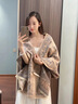 十竹空調房披肩女外搭氣質(zhì)2025年新款公室圍巾媽媽閨蜜生日禮物高級感 米灰青鳥(niǎo)【披肩圍巾兩用】 曬單實(shí)拍圖