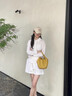 塔馳密司 TOUCH MISS頭層牛皮菜籃子包包女2025新款感百搭單肩斜挎包 芒果黃 曬單實(shí)拍圖
