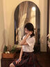 茯見白色職業(yè)短袖襯衫女夏季2025年新款收腰jk襯衣小個子法式掐腰上衣 白色 M 曬單實拍圖