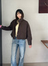 波司登（BOSIDENG）新款輕薄羽絨服女短款90絨巴恩風(fēng)休閑立領(lǐng)夾克保暖外套B250135336 可可棕|7C92 M 165/88A 體重約125-140斤 曬單實(shí)拍圖