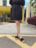 妙麗拖鞋夏季新款時尚平底外穿一字拖女士百搭配裙子真皮女鞋沙灘鞋 黑色 37 曬單實拍圖