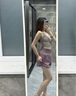 維多利亞旅行者瑜伽服女跑步運動套裝夏季普拉提訓練健身服文胸短褲兩件套紫M 曬單實拍圖