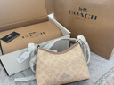蔻馳（COACH）【品牌直供】LAUREL女士小號HOBO流浪包 沙黃色拼灰褐色 七夕禮物 曬單實拍圖