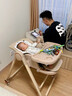 煦凜日本寶寶餐椅搖搖椅二合一可折疊0-6歲多功能可坐躺嬰兒吃飯餐桌 【頂配-免安裝】麥丁米【涼席+萬(wàn)向輪+搖籃】 曬單實(shí)拍圖