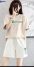 冠軍涂鴉短袖運(yùn)動(dòng)套裝女2025新款夏季時(shí)尚休閑寬松純棉t恤時(shí)尚減齡兩件套 粉紅色大標(biāo)上衣+白色橫標(biāo)短褲 M 身高160-165 110-120斤 曬單實(shí)拍圖