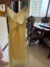 UR2025春季新款女裝波嬉度假風(fēng)荷葉邊吊帶連衣裙UWG750042 淺黃 (面料微透) XL 曬單實(shí)拍圖
