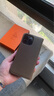 花虎（HANATORA）iPhone16/15Promax手機殼真皮翻蓋蘋果14/13/Plus手機套輕奢皮套高端商務男款女生高級感全包防摔 米灰+橙丨頭層牛皮 iPhone 16 Pro Max 曬單實拍圖