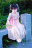 貝優(yōu)可漢服女童夏季2025新款兒童古風(fēng)高端超仙國風(fēng)連衣裙女孩飄逸表演服 粉色 100 曬單實拍圖