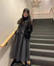 朗茵孕婦裝2025年新款女背帶連衣裙秋裝時(shí)尚套裝洋派時(shí)髦感秋季孕婦 灰色裙 XL建議130-145斤 曬單實(shí)拍圖