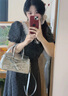 復(fù)古赫本風(fēng)波點(diǎn)連衣裙女夏季百搭V領(lǐng)抽繩氣質(zhì)花邊收腰連衣裙J970 灰色 M （110斤以?xún)?nèi)） 曬單實(shí)拍圖
