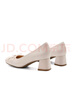 百麗芭蕾風高跟鞋女商場同款蝴蝶結單鞋Z7R1DCQ3 米白 39 (245mm) 曬單實拍圖