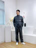 京創(chuàng)輝煌秋冬季工作服套裝男裝反光條防靜電高端工程服勞保服電網(wǎng)工裝定制 【單上衣】深灰色 2XL (180) 曬單實拍圖
