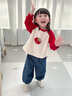 幼歌（YOUGE）嬰幼兒2025秋季新款親膚柔軟衛(wèi)衣寬松舒適長(zhǎng)袖上衣可愛(ài) 紅色 90 cm 曬單實(shí)拍圖