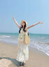微光里甜美連衣裙2025新款夏日絕美穿搭碎花無(wú)袖背心上衣拼接半身裙套裝 圖片色 S 曬單實(shí)拍圖