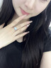 阿黛麗天然海藍寶石戒指指環(huán)女925銀鑲嵌蝴蝶結指環(huán)開口戒生日禮物女 曬單實拍圖