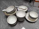 葉余簡(jiǎn)約陶瓷餐具套裝黑線(xiàn)碗碟筷整套家用 黑線(xiàn)山田 2碗2盤(pán)2勺2筷 曬單實(shí)拍圖