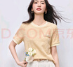 尚都比拉優(yōu)雅小香風(fēng)T恤女夏季顯瘦遮肉短袖圓領(lǐng)氣質(zhì)上衣 黃色  XL  曬單實(shí)拍圖