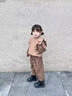 G.DUCKKIDS女童秋裝套裝2024新款兒童春秋童裝小女孩寶寶洋氣時髦休閑兩件套 卡其色 110cm 曬單實拍圖