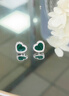 HKHL 925銀孔雀石女士耳釘愛(ài)心銀耳環(huán)簡(jiǎn)時(shí)尚百搭氣質(zhì)耳飾女輕奢高級感 孔雀石愛(ài)心耳釘一對 曬單實(shí)拍圖
