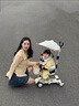 卡布豆兒童嬰兒玩具寶寶三合一可坐嬰幼兒小孩玩具車寶寶專用生日禮物 M6咖色升級軟座/遮陽棚款+可剎車 曬單實(shí)拍圖