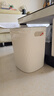華萍垃圾桶無蓋大號(hào)15L奶黃客廳廚房衛(wèi)生間廁所家用壓圈式垃圾桶 曬單實(shí)拍圖