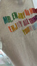 MEDM美式嘻哈彩虹字體刺繡短袖T恤男夏季潮牌高街休閑五分袖體恤 雪花灰（現(xiàn)貨） S 曬單實(shí)拍圖