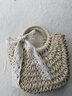 約巢編織包女草編包包2025新款潮沙灘單肩斜挎包女百搭ins夏天手提包 白色+絲巾 曬單實(shí)拍圖