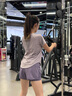 百思絨夏季薄款戶外運(yùn)動套裝女健身 紫色上衣+紫色短褲 L 曬單實(shí)拍圖