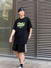 杉努短褲男士夏季冰絲運(yùn)動(dòng)潮牌大碼五分褲衩子潮流休閑男生美式籃球褲 黑色 XL 曬單實(shí)拍圖