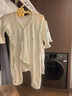 童泰（TONGTAI）嬰兒連體衣夏季純棉新生兒衣服初生寶寶蝴蝶哈衣爬服提花網(wǎng)眼 米白 66cm 曬單實拍圖