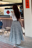 法曼萱（FAMANXUAN）法式度假風(fēng)黑白格子印花半身裙女2025年夏季新款設(shè)計(jì)感裙子 塔爾文達(dá)黑白格 S 160/64A/S 曬單實(shí)拍圖