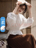 德瑪納【會呼吸的棉】春秋法式松弛感圓領(lǐng)司馬克收腰落肩藏肉襯衣女上衣 曬單實拍圖