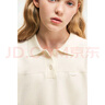 ELLE KIDS童裝 POLO領(lǐng)短袖針織衫女兒童夏季新款正肩寬松廓形上衣 米白色 160 （S） 曬單實(shí)拍圖