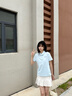 真維斯（Jeanswest）短袖t恤女2025新款學(xué)生黨戶(hù)外運動(dòng)速干體恤夏季防曬polo領(lǐng)上衣HG 微風(fēng)藍(優(yōu)雅結藍胸標) L (165/88A) 曬單實(shí)拍圖