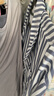 無印良品（MUJI）男式 涼感雙層紗織短袖睡衣套裝 男士家居服涼感物語25年夏季 煙熏綠色豎條紋 L -XL上裝180/104A下裝180/92A 曬單實拍圖