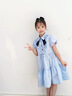 G.DUCKKIDS小黃鴨童裝女童連衣裙夏裝兒童洋氣學(xué)院風(fēng)夏季女孩短袖公主裙子 泡泡袖學(xué)院風(fēng)裙 130 (建議115-125cm 5.2-7周歲) 曬單實(shí)拍圖