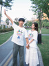 love legend情侶裝短袖t恤男女夏季寬松百搭上衣服套裝卡通印花學(xué)生班服定制 白色+白色 M 男+女S 曬單實(shí)拍圖