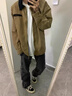 燦圖cleanfit底特律工裝夾克男秋季美式復(fù)古翻領(lǐng)棒球服寬松帆布外套 卡其色 XL 【建議120-140斤】 曬單實(shí)拍圖