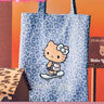 野獸派家居（tbh）Hello Kitty全棉燙鉆托特包女士單肩包購物袋斜挎包禮物 牛仔豹紋 曬單實(shí)拍圖