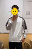 花花公子（PLAYBOY）衛(wèi)衣男士春秋季2025新款時尚百搭圓領長袖t恤男裝潮流寬松上衣男 5809白色 XL 曬單實拍圖