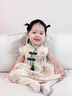 G.DUCKKIDS嬰兒衣服夏季薄款包屁衣新生周歲禮服女寶寶公主滿(mǎn)月百天國(guó)風(fēng)旗袍 裙子 90cm 建議身高80-1歲半-2歲 曬單實(shí)拍圖