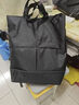 樂(lè )卡利兩用雙肩包男女大容量單肩托特包手提拎包小眾輕便旅行背包帶鞋倉 兩用雙肩包黑色 曬單實(shí)拍圖