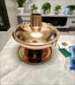 銅火鍋純紫銅電碳兩用加厚純銅老北京涮羊肉鴛鴦銅鍋木炭插電家用 語(yǔ)音數顯屏調溫度（紫銅加厚升級） 1英寸 34厘米清湯鍋8人以下 曬單實(shí)拍圖
